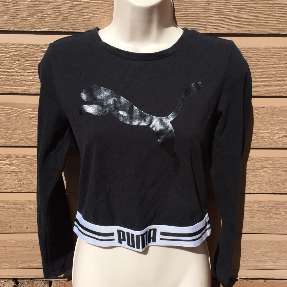 Women’s Puma Black Long Sleeve Crop Top XL